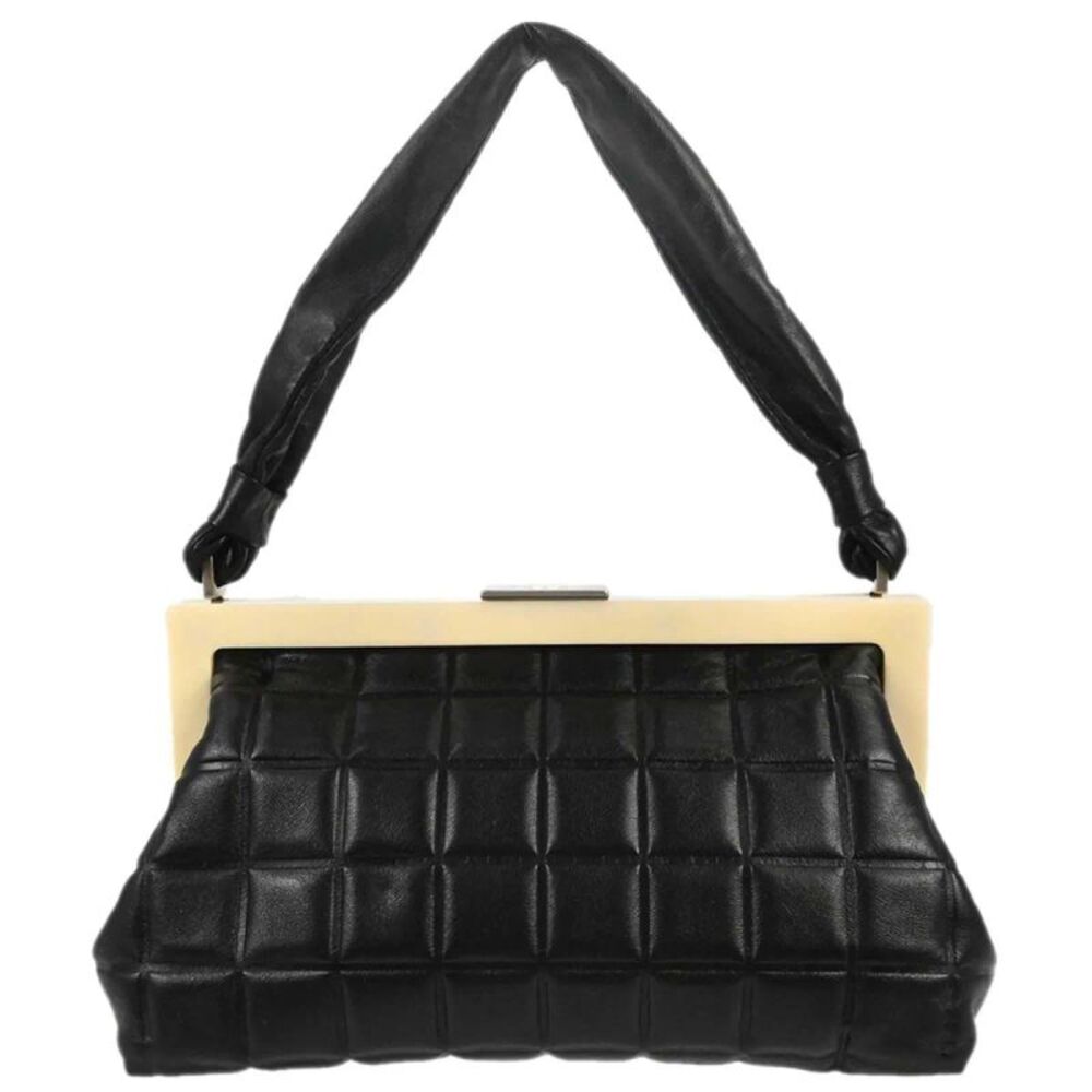 Chanel Chocolate Bar Frame Quilted Lambskin Black Leather Shoulder Bag Bag